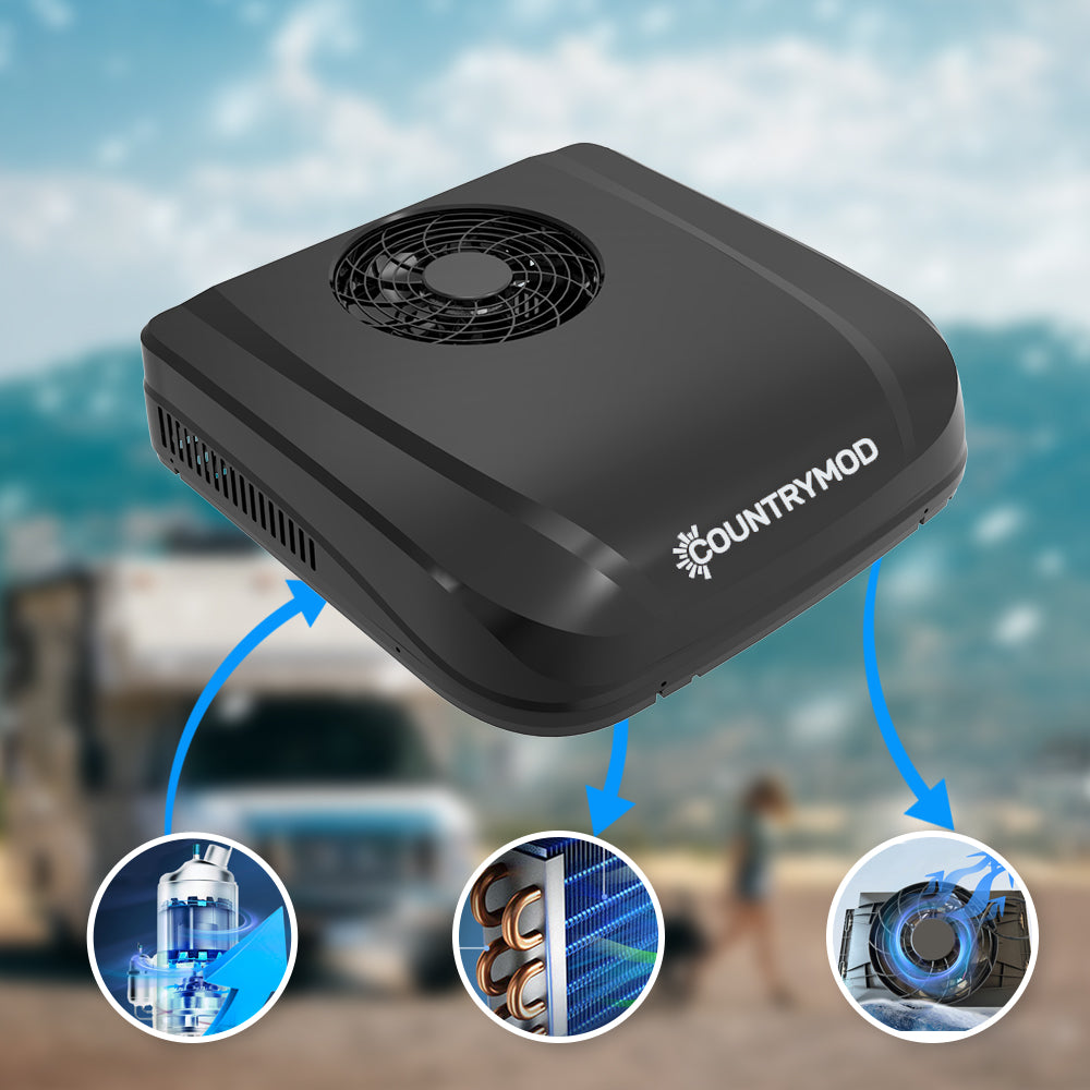 12V RV Air Conditioner – 10,000 BTU | 24V Fast Cooling for Campers, Trucks & Vans | New Energy-Efficient & Quiet Inverter AC