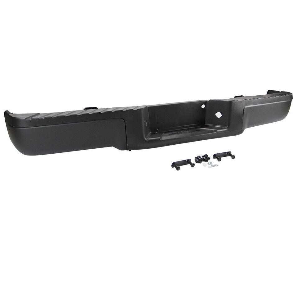 Black - Complete Rear Steel Bumper For 2009-2014 Ford F-150 F150 w/o Park Aid - trucfri