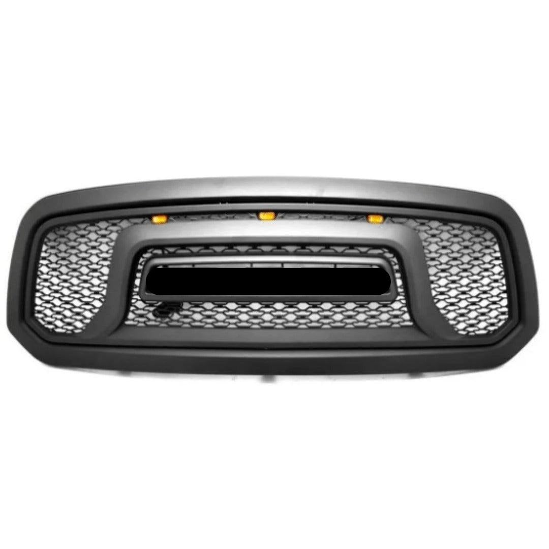 Front Grille For 2013-2018 Dodge RAM 1500 Rebel Grille W/ Letters | Matte Black - trucfri