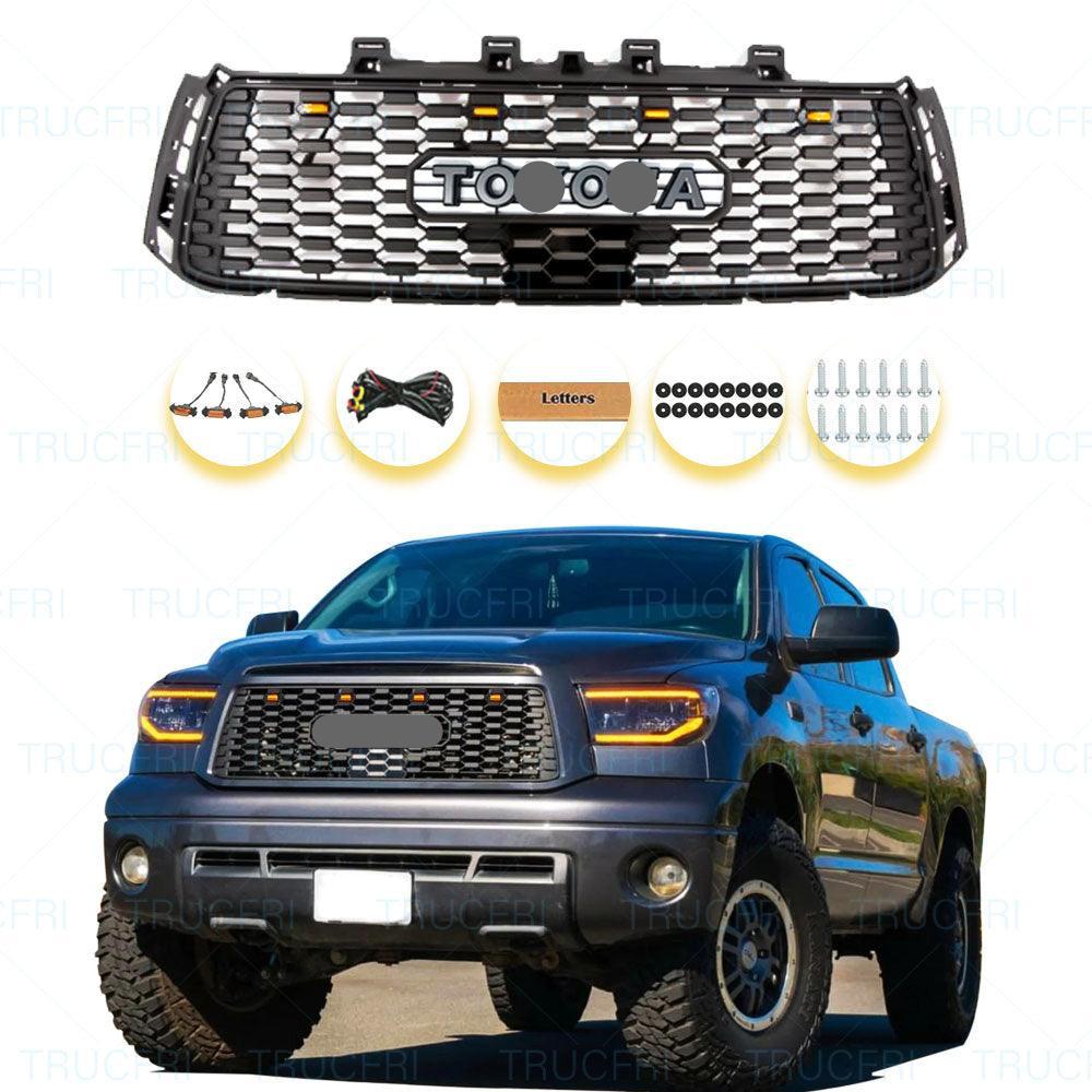 Grille for toyota tundra 2010 2011 2012 2013 2nd gen tundra trd pro grill W / letters & lights - trucfri