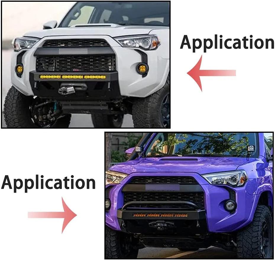 Grille for 5th gen 2020 2021 2022 2023 toyota 4runner trd pro grille matte black w/ letters & raptor lights - trucfri