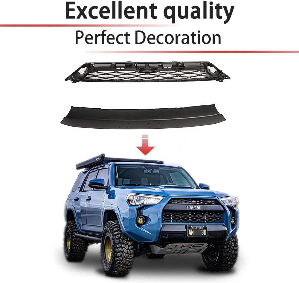 Grille for 5th gen 2020 2021 2022 2023 toyota 4runner trd pro grille matte black w/ letters & raptor lights - trucfri