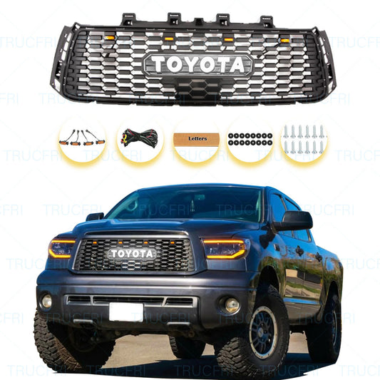 Grille With Led Illuminated Letters for 2010 2011 2012 2013 2nd gen tundra trd pro grill