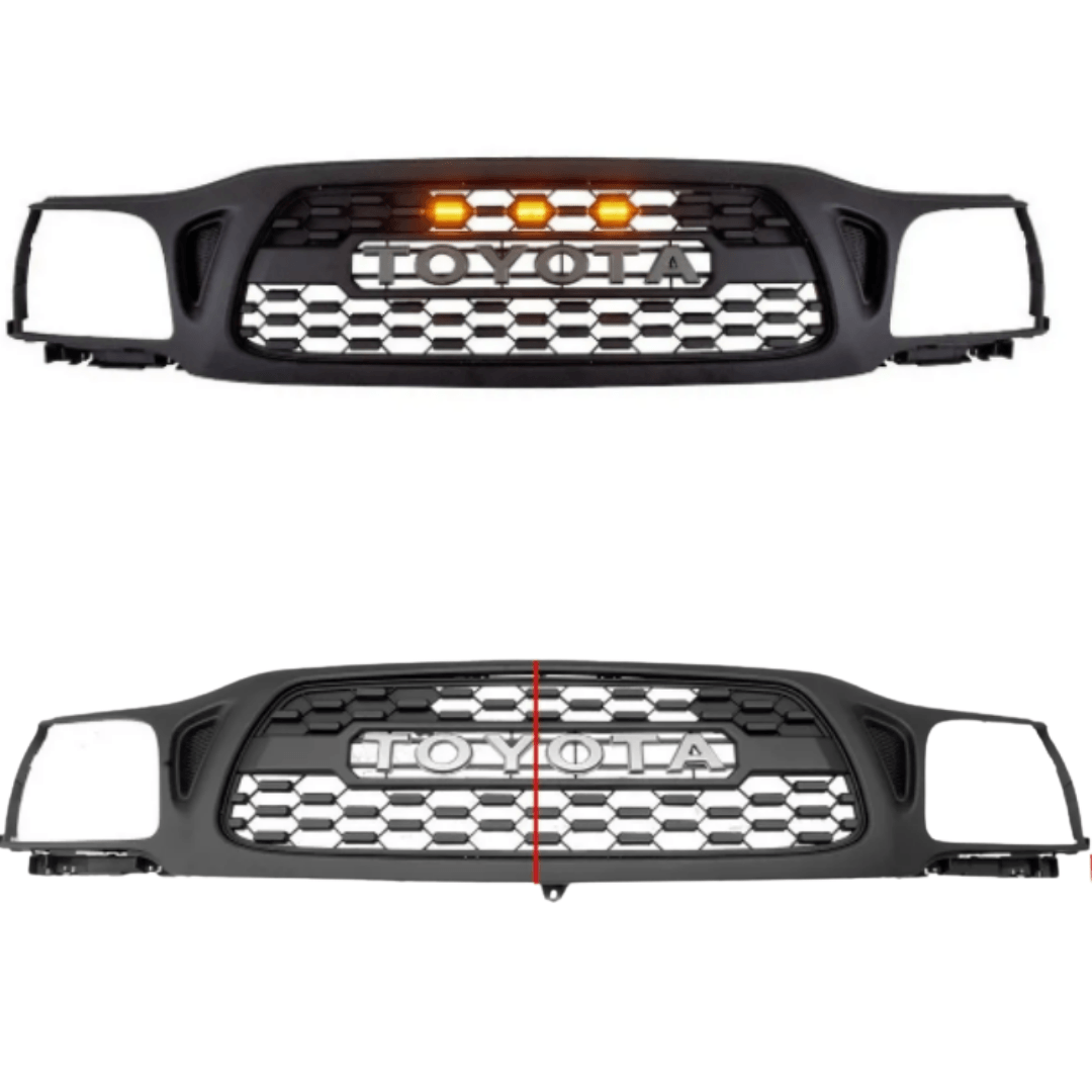 Front Grille for 2001 2002 2003 2004 Toyota Tacoma Trd Pro Grill Replacement With Raptor Lights & Letters - trucfri