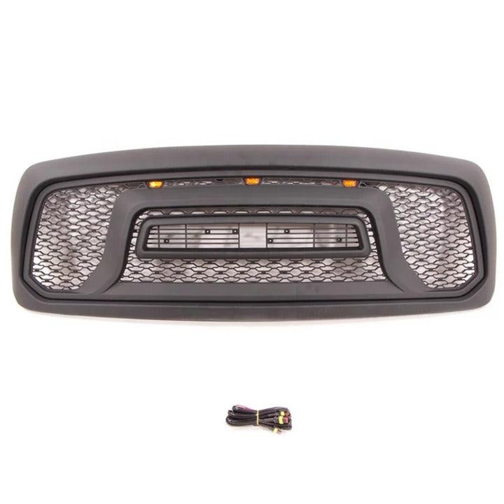 Front Grille For 2002 2003 2004 2005 Dodge RAM 1500 Rebel Grille W/ Letters | Matte Black - trucfri