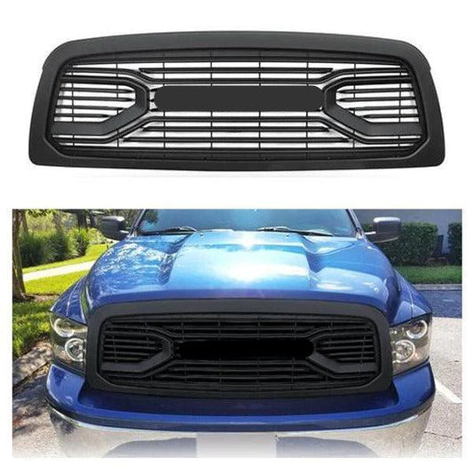 Front Grille For 2009 2010 2011 2012 Dodge RAM 1500 Grille Repalcement W/ Letters | Matte Black - trucfri