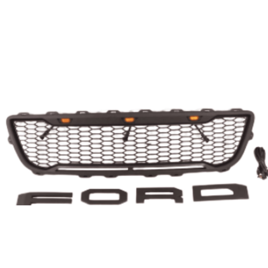 Grille For 1999 2000 2001 2002 2003 Ford f150 Raptor Grille W/LED Lights & Letters Matte Black - trucfri