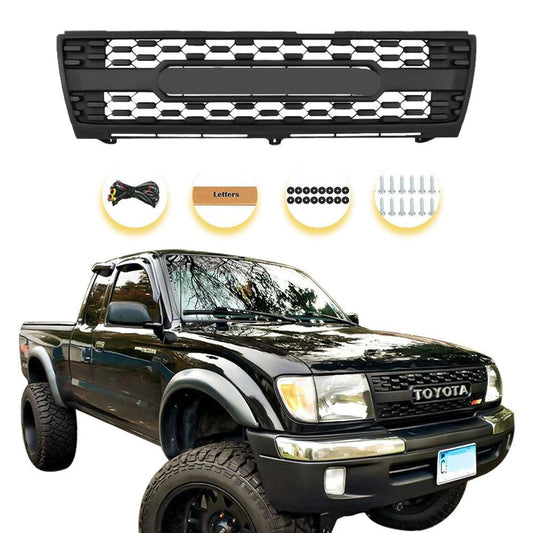 Grille for 1st Gen Tacoma 1997 1998 1999 2000 Toyota Tacoma Trd Pro Grill W/ Letters | Matte Black - trucfri
