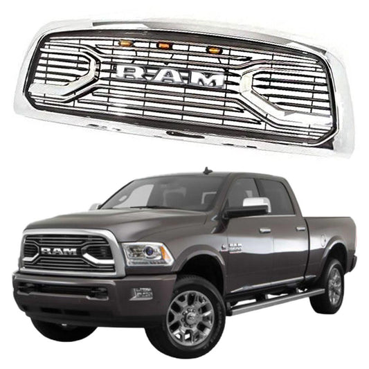 Grille For 2013 2014 2015 2016 2017 2018 RAM 2500 Chrome Grill W/ Letters W/Lights - trucfri