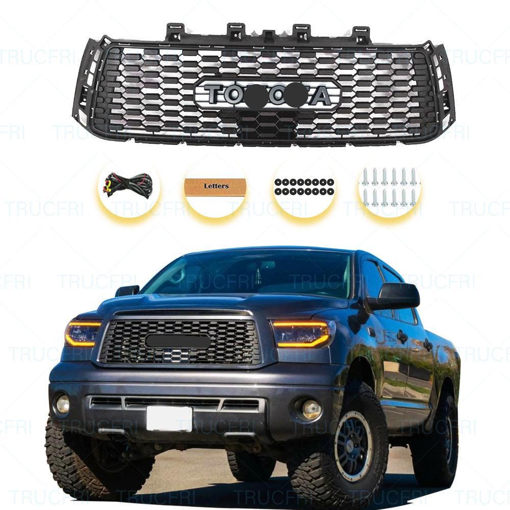 Grille for Toyota 2nd Gen Tundra 2010 2011 2012 2013 Tundra Trd Pro Grill Matte Black W / letters - trucfri