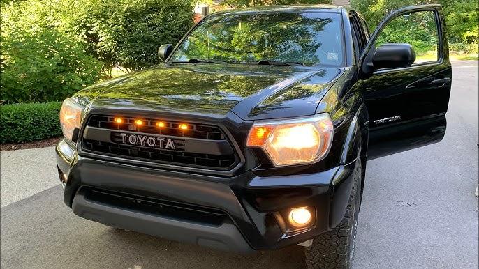 Grille for Toyota Tacoma 2012 2013 2014 2015 Trd Pro Grill Replacement Matte Black With Amber Lights - trucfri