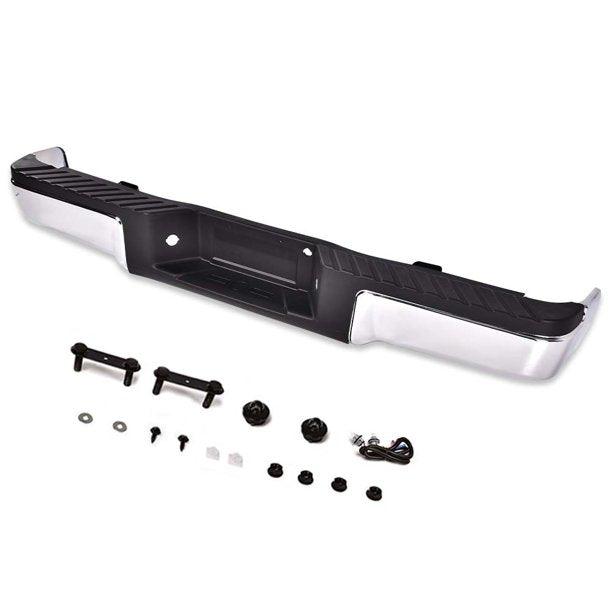 Black Rear Bumper Assembly For 2009-2014 Ford F150 W/ Parkng ad Black Rear Bumper Assembly For 2009-2014 Ford F150 W/ Parkng ad