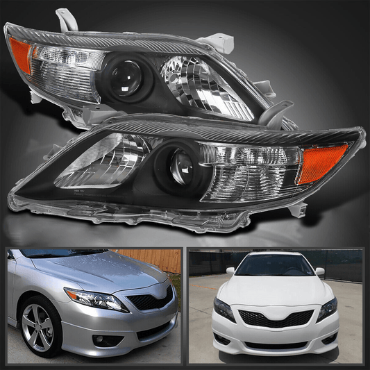 For Toyota Camry 2010-2011 Black Headlight Set Left+Right - trucfri
