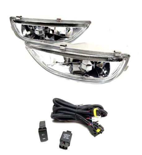 For Toyota Corolla 2000 - 2002 Black Headlights Corner Fog Lights Chrome Grille - trucfri