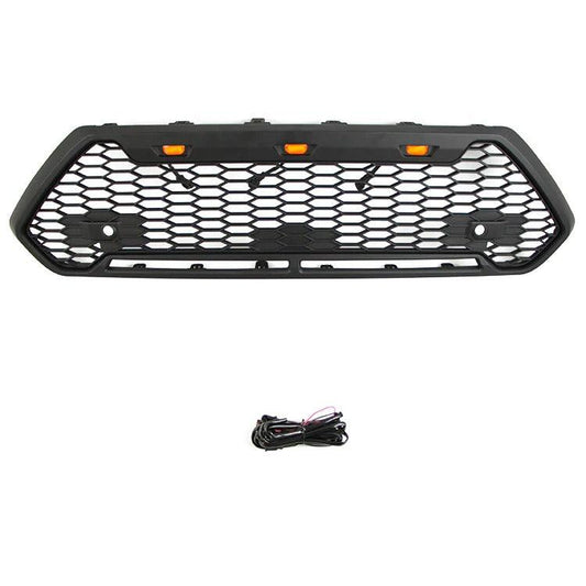 Front Grill for Toyota RAV4 TRD/ADVENTURE 2019 2020 2021 2022 BLACK New Honeycomb Style With Amber Lights - trucfri