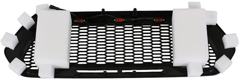 Front Grill for Toyota Tacoma 2016, 2017, 2018, 2019 2020 Black With 3 Amber DRL LED Lights - trucfri