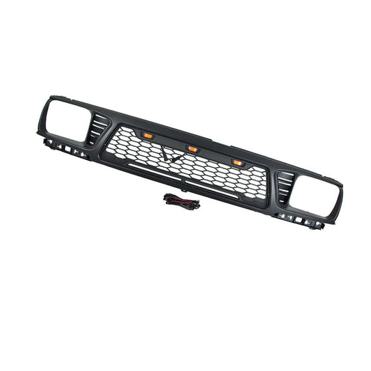Front Grille for Toyota Tacoma 1995-1996 Trd Pro Grille Matte Black Mesh Style Grill With Lights - trucfri