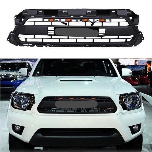 Grille for Toyota Tacoma 2012 2013 2014 2015 Trd Pro Grill Replacement Matte Black With Amber Lights - trucfri