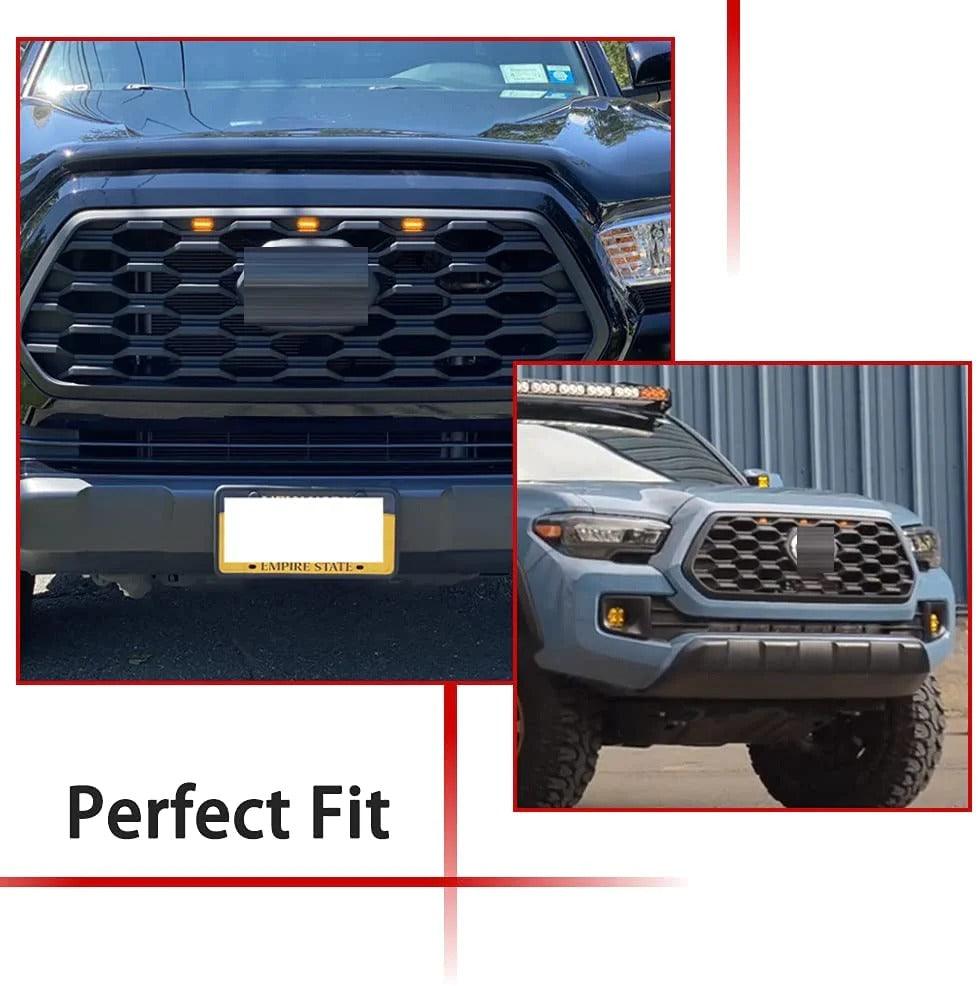 TRD Pro Grill for Toyota Tacoma 2016 2017 2018 2019 2020 Matte Black w/LED Lights - trucfri