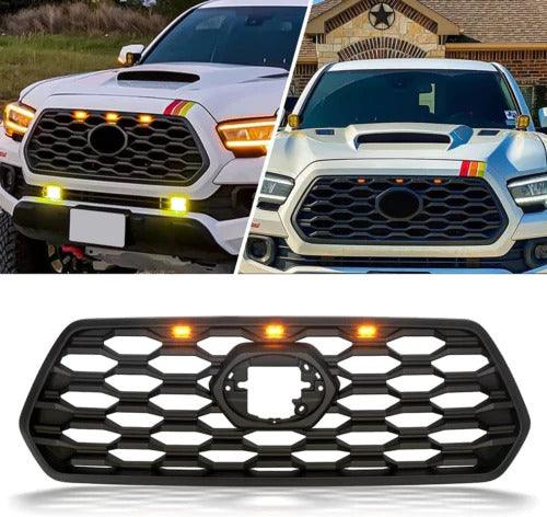 TRD Pro Grill for Toyota Tacoma 2016 2017 2018 2019 2020 Matte Black w/LED Lights - trucfri